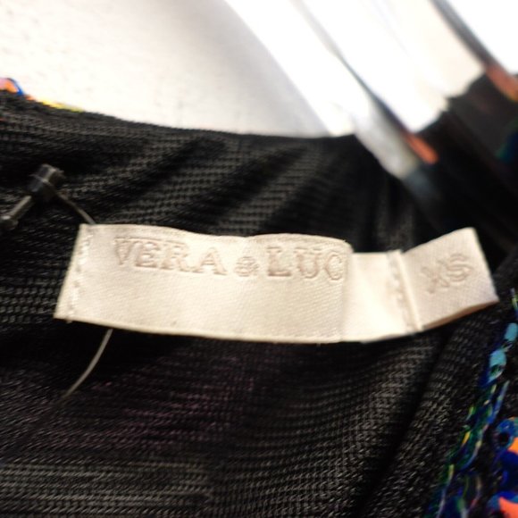 Vera‎ Lucy Dress XS Mini Bodycon Sequin Allover Colorful Sparkle Party Copper - Picture 2 of 10